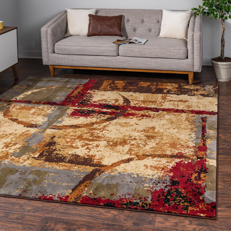 Tapis contemporain Trejo, Carré 10 pi