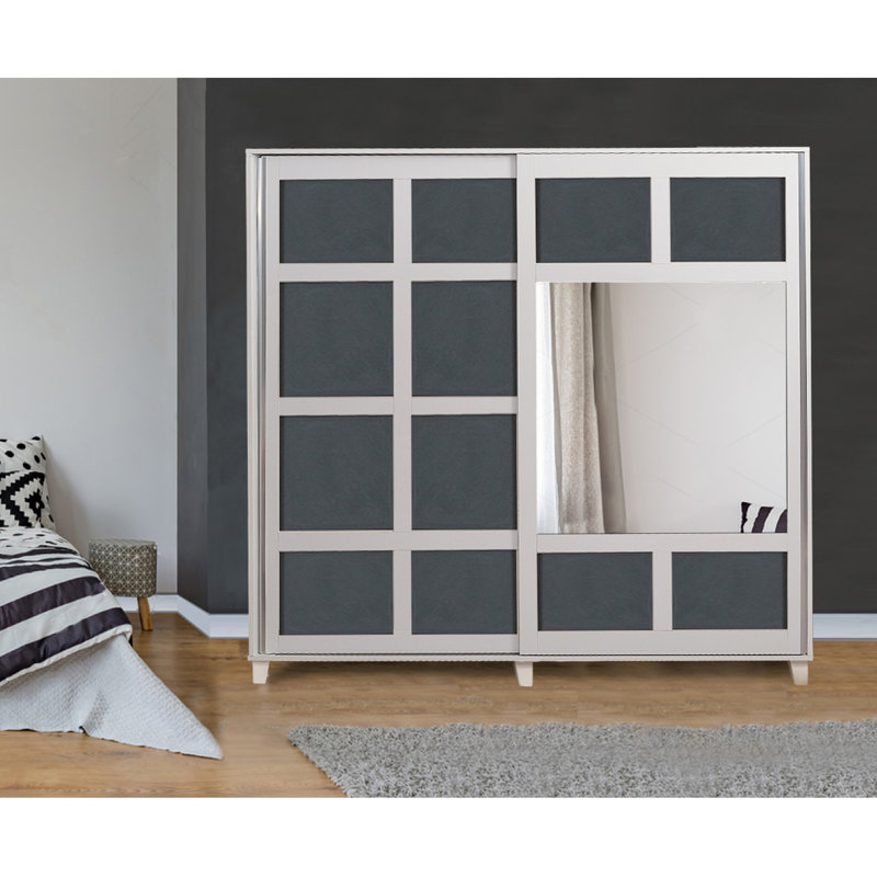Armoire Abdimalik, Blanc / anthracite