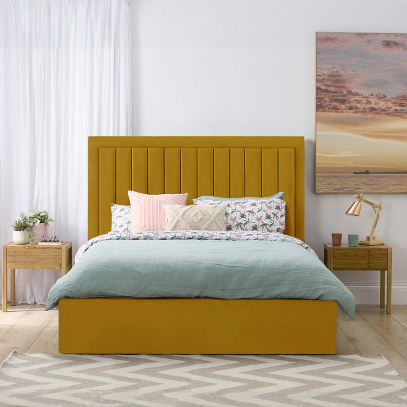 Madry Upholstered Ottoman Storage Bed, Turmeric, Single (3')