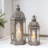 Set of 2 Outdoor Candle Lanterns 22"&17" H Decorative Vintage Metal-1806490282