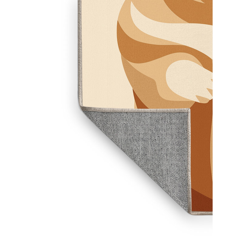 Machine Washable Pantelia Hamster Modern Rug in Beige – Beige Binding, 7x10