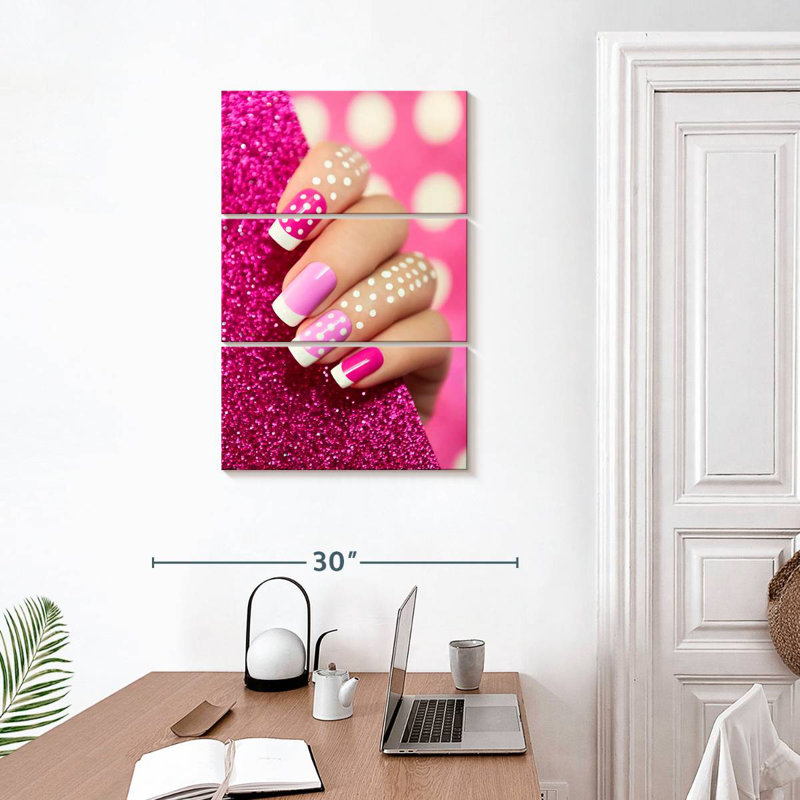 Shuttleworth Dotted Pink Nails, 32'' H x 20'' W