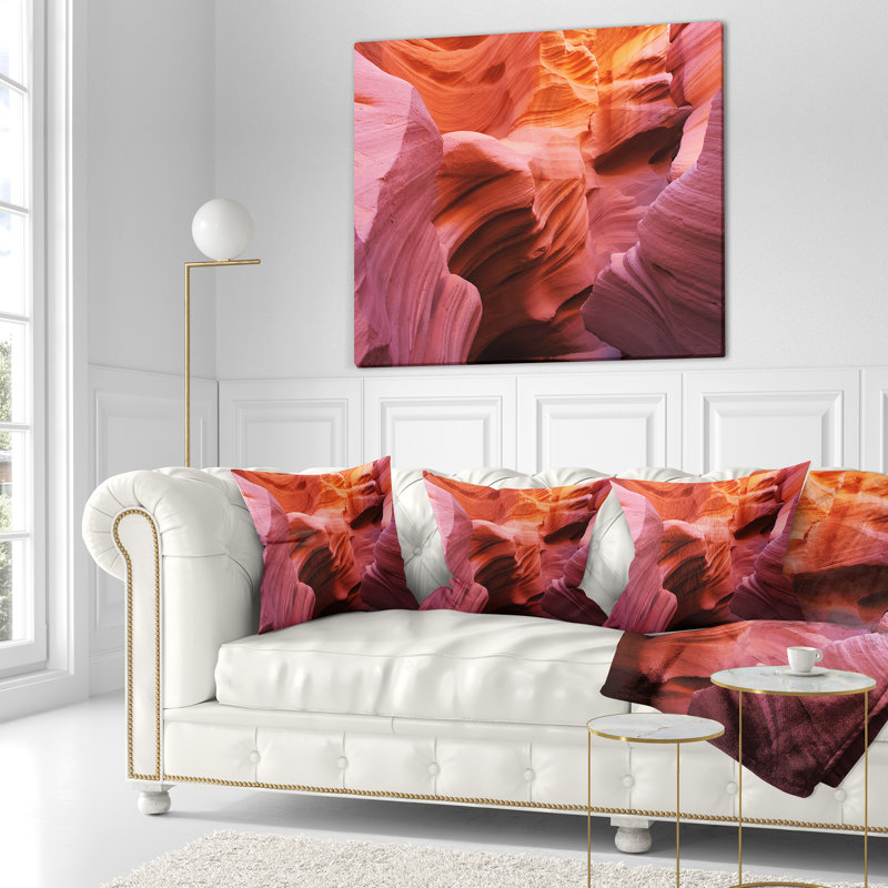Coussin Landscape Antelope Canyon, 18 po x 18 po, Coussin décoratif
