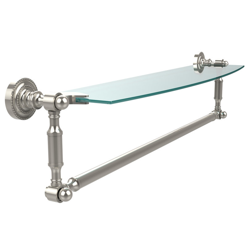 Tablette support avec porte-serviettes Marchmont, H 5 po x l 28 po x P 6,1 po, Nickel poli