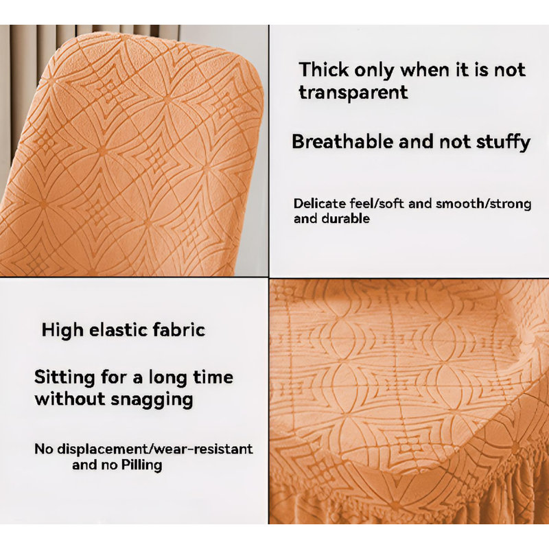 Curved Chair Cover With High Elasticity And Thickened Full Wrap Design - Modern, Minimalist Universal Chair Cover For Dining Chairs, Stools, And Backrests