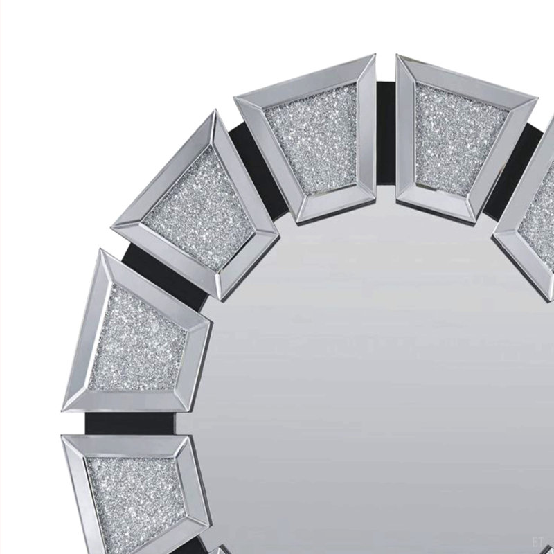Miroir, miroir d'appoint en faux diamants (assemblé), 39" H x 1" W, MDF, Round