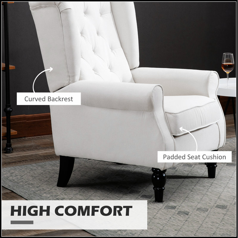 Fauteuil à oreilles confortable avec coussins capitonnés et accoudoirs arrondis pour un style de vie élégant