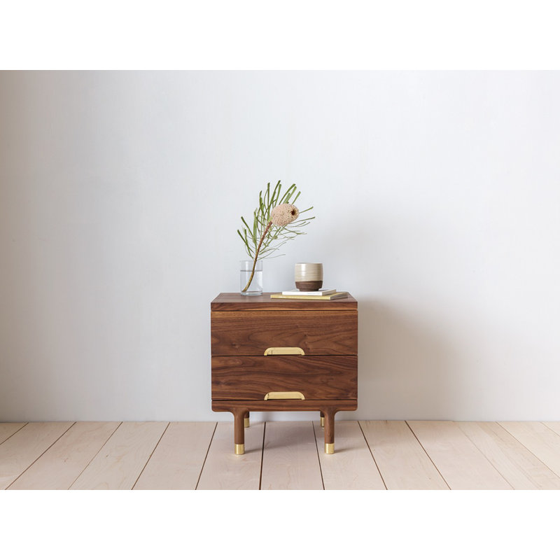 Simple Solid Wood End Table, Brown Wood