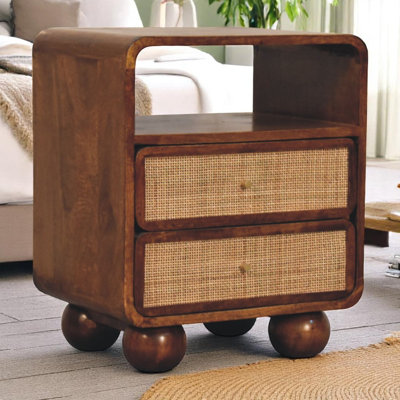 Larissa 2 Drawer Chestnut Nightstand by Bay Isle Home