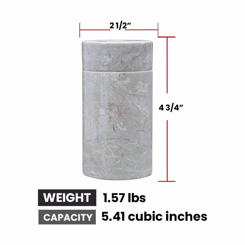 Marble Keepsake Cremation Urn For Ashes, Golden Wheat