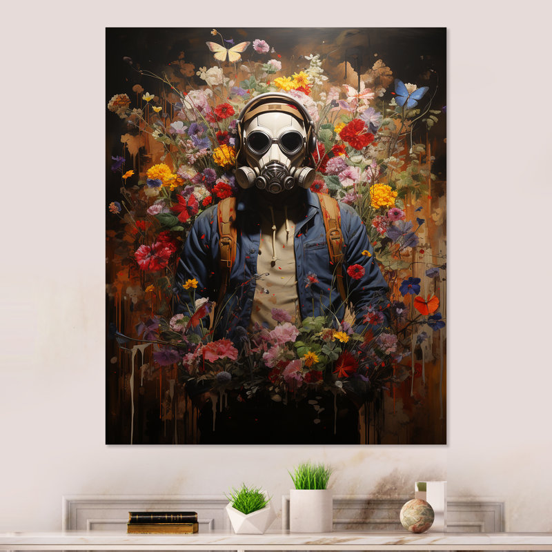 Urban Flora Street Art Botanicals - Art mural en métal Pop Art, H 32 po x l 24 po x P 1 po