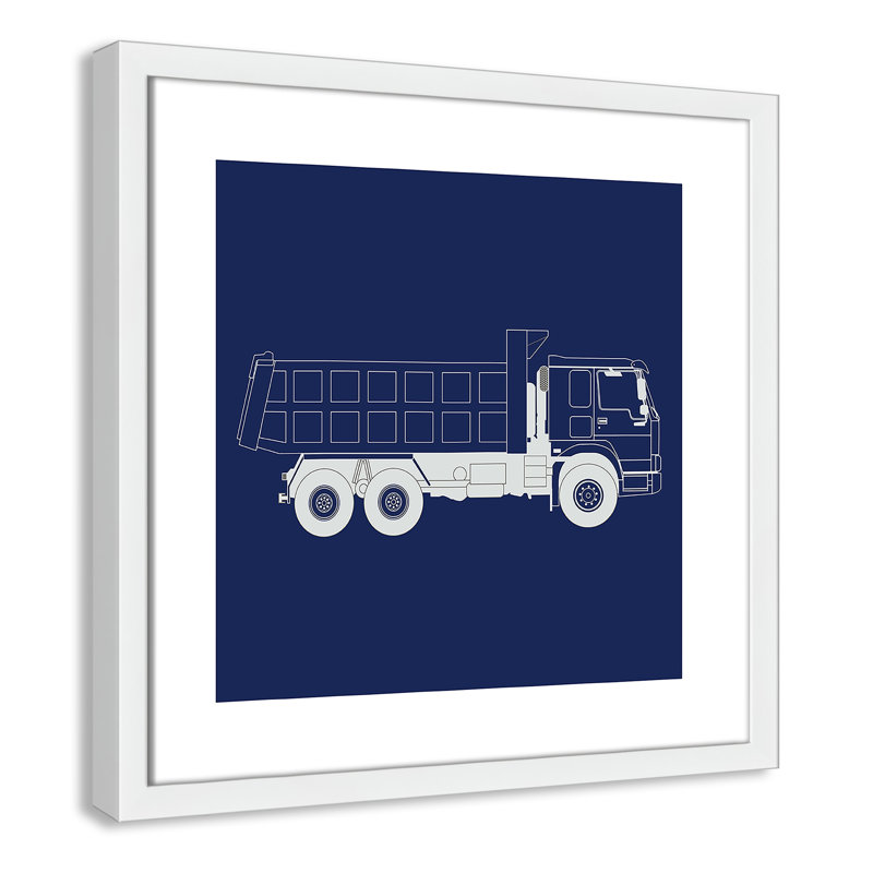 Art encadré Wild Camions, H 16 po x l 16 po x P 1,18 po, Encadré de boîte blanc