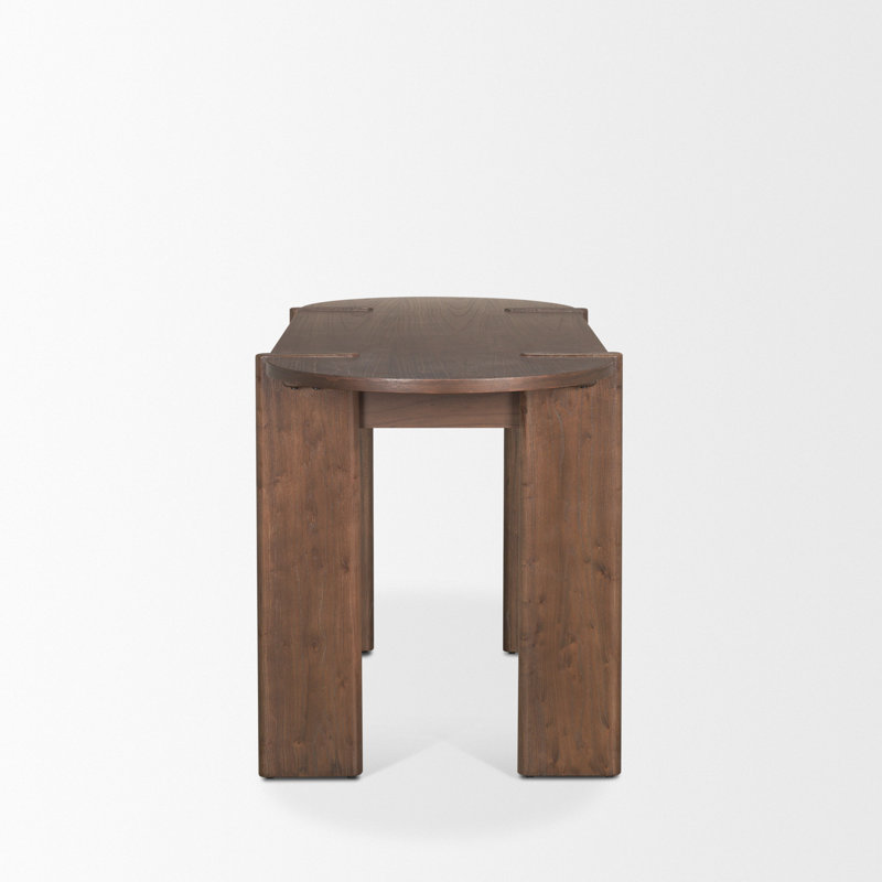 Sohan Dark Brown Elm Wood Oblong Desk