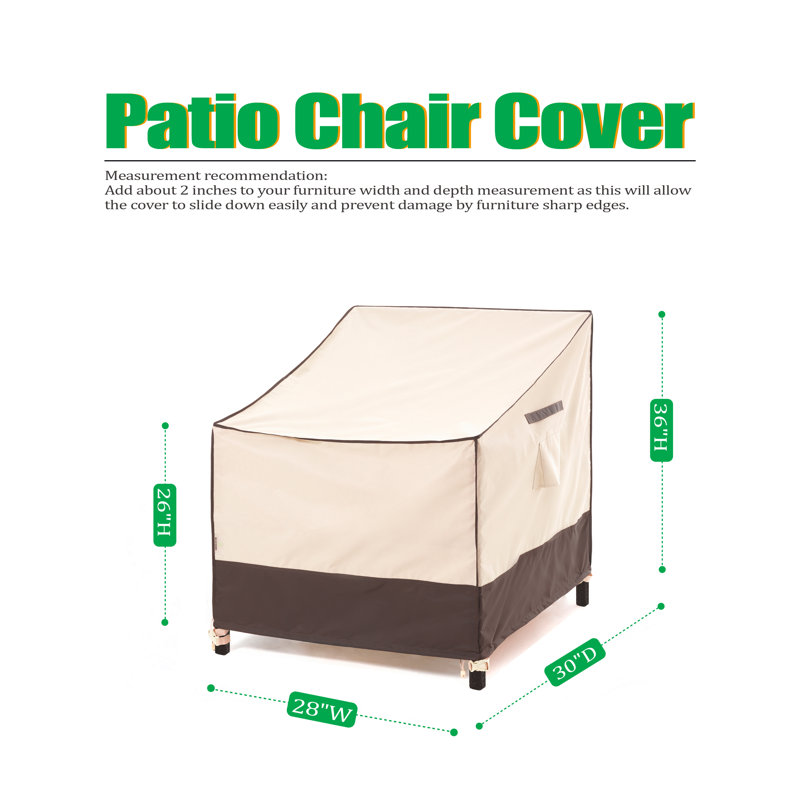 Premium Waterproof Outdoor Patio Chair Covers: Latest Rip-Stop Fabric, 3-Year Warranty, 36" H x 28" W x 30" D