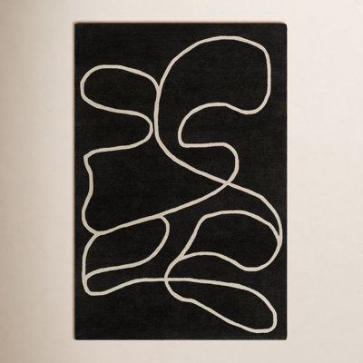 Jason Wu Hand-Woven Black Abstract Rug