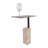 Modern Side Table With Travertine Block Base For Living Room Decor - Decorative End Table For Narrow Spaces Or Bedroom Accent - 22", Bronze & Tan