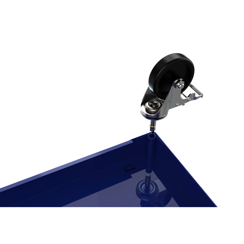 Boîte de rangement pour 4 outils à roulettes, 24,81 po, bleu. Pour entrepôt, atelier, garage. 4 roues 2 verrouillables, acier thermolaqué, extra bleu 24,81 po x 13 po x 29,69 po. Magasinez, pratique