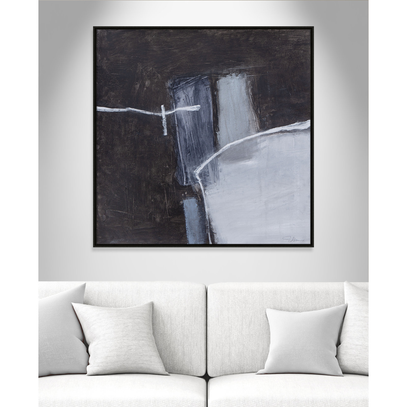 Graphite Gemstones Collection "Graphite Gemstones I" Print, Espresso, 41.5" H x 41.5" W
