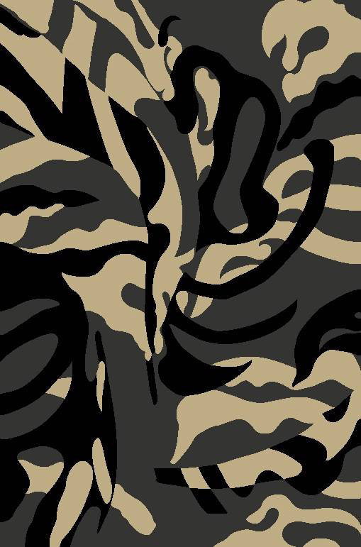 Tapis intérieur / extérieur noir / beige Dossantos Camouflage, Rectangle 8 pi x 11 pi