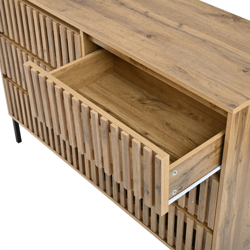 Ventilated Openwork Chest with 6 Drawers and 5 Metal Support Legs
