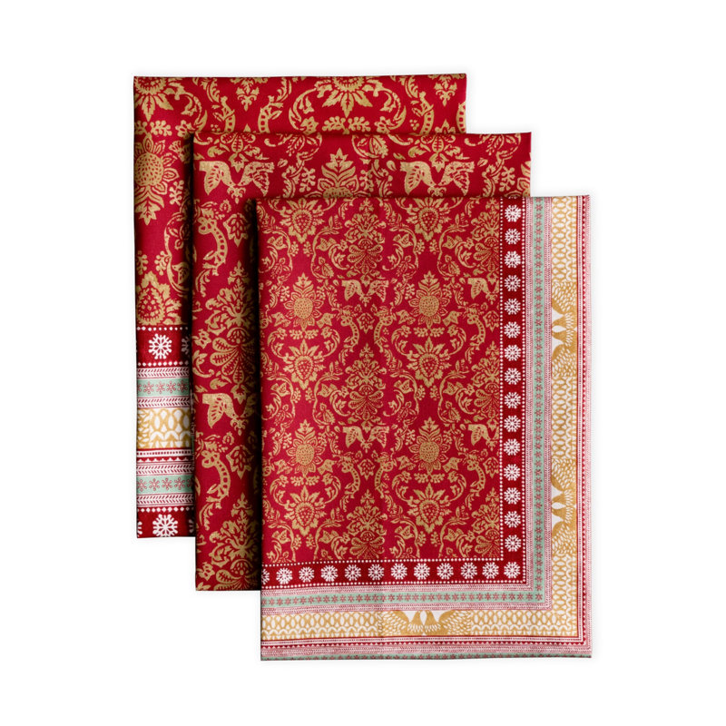 Maison d'Hermine Sofia Ensemble de 3 torchons de cuisine 100 % coton - 51 x 70 cm