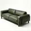 Canapé modulaire vert en cuir véritable-131637872
