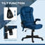 Fauteuil de bureau vibrant à haut dossier en velours