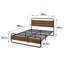 Sana Low Profile Metal Bed Frame with Wood Details-1026488594-1026488605