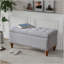 Banc de rangement avec repose-pieds, charnière de support encastrée facile à ouvrir, garniture de rivet, chambre à coucher, entrée, salon, lin-1721966804
