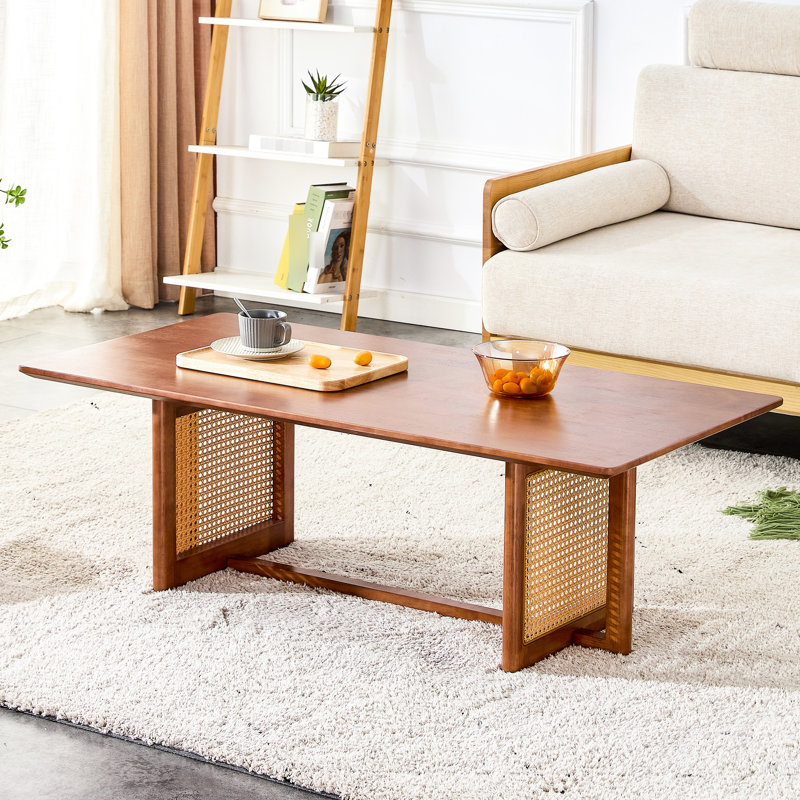 Petite table basse en noyer - Style chinois, bois massif et couleur rectangulaire, idéal pour la maison
