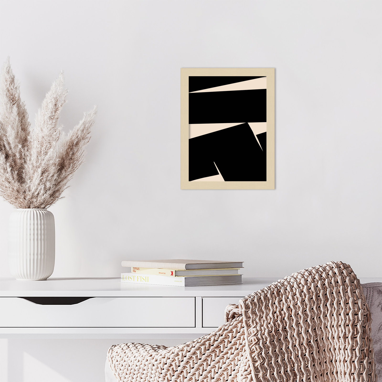 Black Plain Abstract Print by Little Dean, Brown, 13" H x 10" W