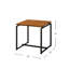 Table de bout rectangulaire 3 pièces en chêne et noir, plateau en bois massif de 18 mm avec base en métal thermolaqué