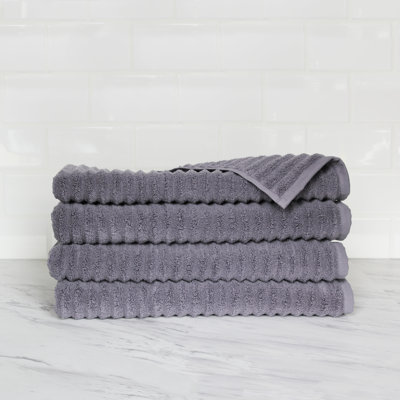 Croslin 100% Cotton Plush Ribbed Hand Towel