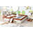 King Size Upholstered  Daybed Frame With Fence And Stairs-121206480-121206477