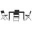 5 Piece Garden Dining Set Black PVC-coated polyester And Steel