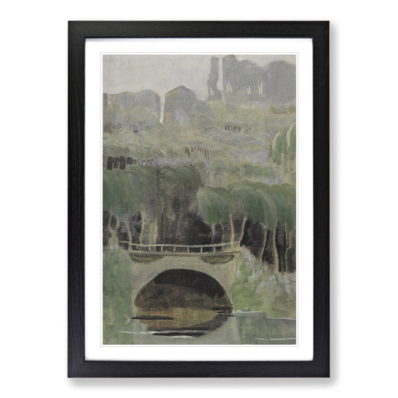 Spring Motif by Mikalojus Konstantinas - Picture Frame Painting, 65cm H x 48cm W x 2cm D, Black