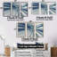 "Blue 3D Textured Art", 3 pièces, cadre flottant, impression sur toile-2134665203-2134665202