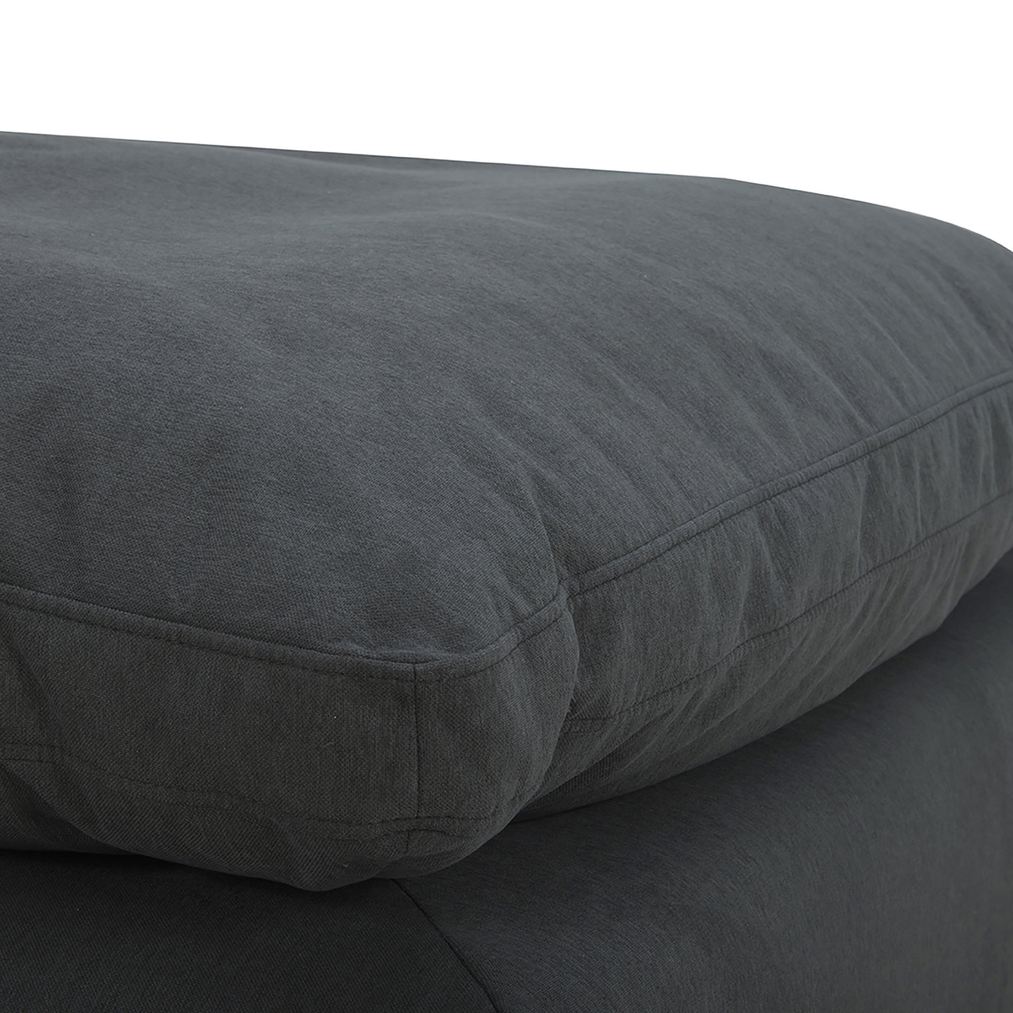 Asher 43'' Oversized Upholstered Ottoman, Peyton Dark Slate Gray Pepper Canvas