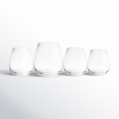 Divo Ribbed Crystal Stemless Wine Glass