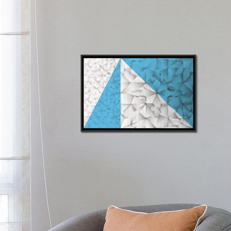 " Triangles Squared " by PI Studio, 18" H x 26" W x 1.5" D, Black Framed Canvas, No Mat