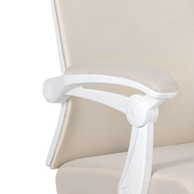 Makynlei High Back Ergonomic Mesh Office Chair with Adjustable Lumbar Support, Footrest and Headrest, Beige