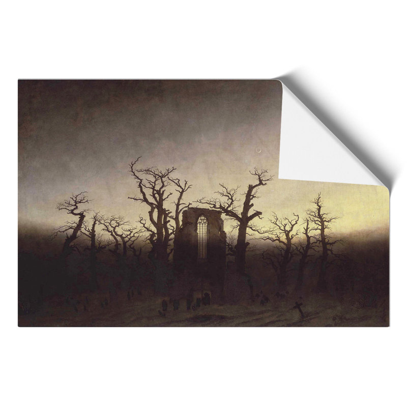 The Abbey And The Oakwood by Caspar David Friedrich - No Frame Painting, 42cm H x 59cm W x 0.1cm D