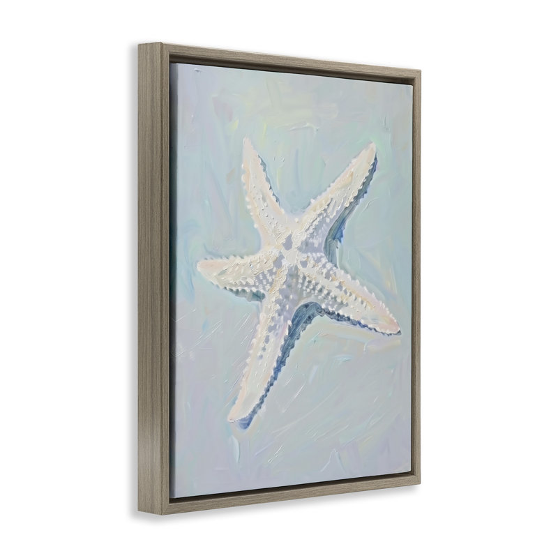  Étoile de mer côtière sur toile encadrée flottante bleue par Arlington Prints, Cadre flottant orme Montalcino