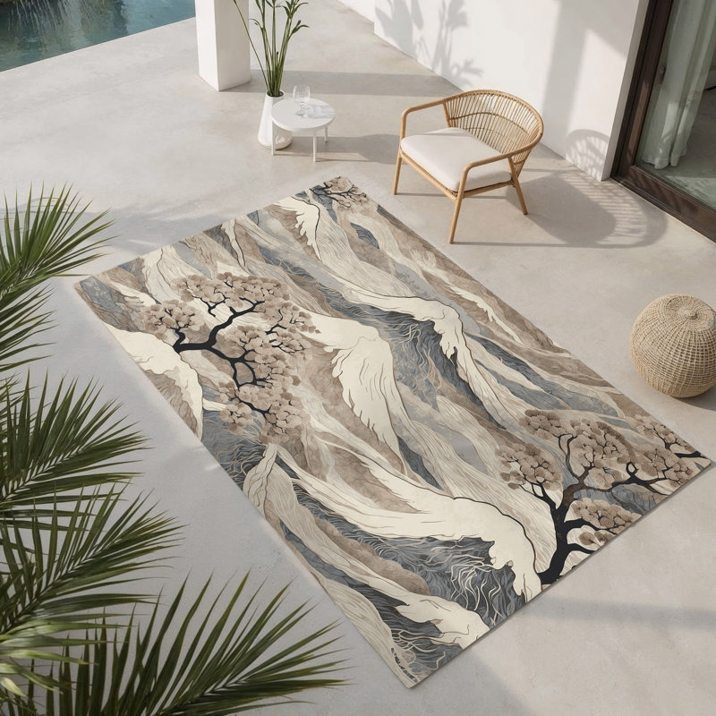 Petal Crest Indoor And Outdoor Area Rug, Rectangle 8' x 10'