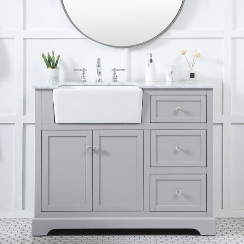 Ensemble de meuble-lavabo simple 42 po Pardue, Gris