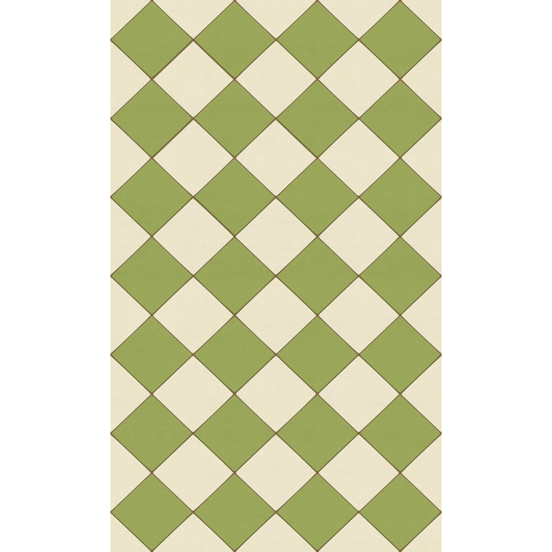 Hooppole Vinyl Checkered Indoor Rug, Rectangle 3' x 5'