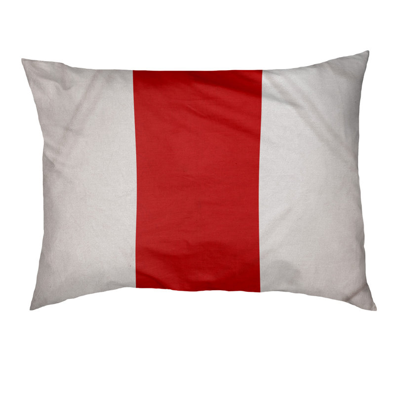 Coussin Colorado, Grand (l 40 po x P 30 po x H 6,5 po), Blanc /Rouge
