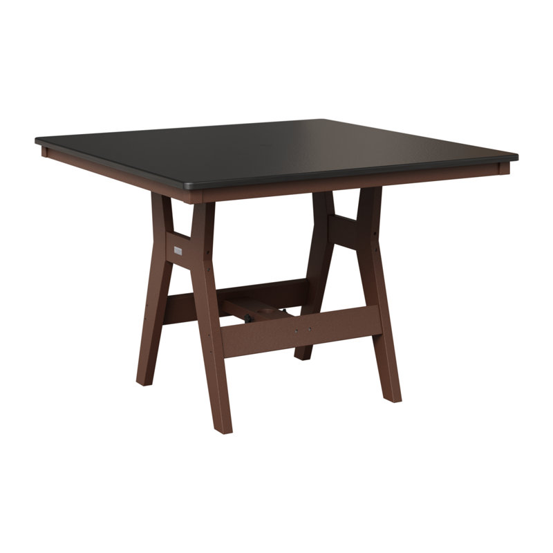 Table de bar berlinoise Berlin Harbor, Brun chocolat, Noir martelé, H 38,87 po x l 44 po x P 44 po