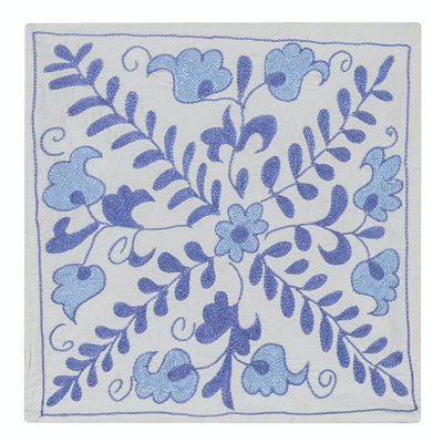 Housse de coussin moderne en soie brodée, nouvelle housse de coussin en dentelle faite à la main. 17 x 18 po