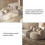 70.87"Curved, irregular-shaped white frosted velvet sofa